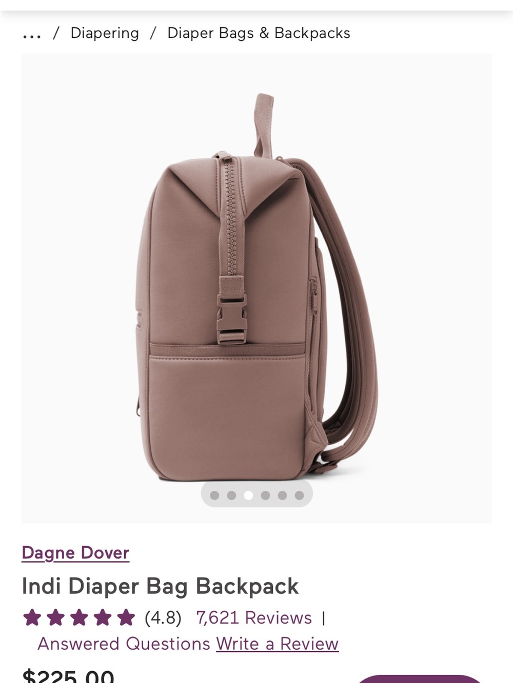 Dagne Dover Indi Diaper Bag Backpack in Mauve - Picture 3 of 4